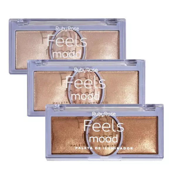 Paleta de Iluminadores 3 em 1 Fells Mood 15,9g - Ruby Rose