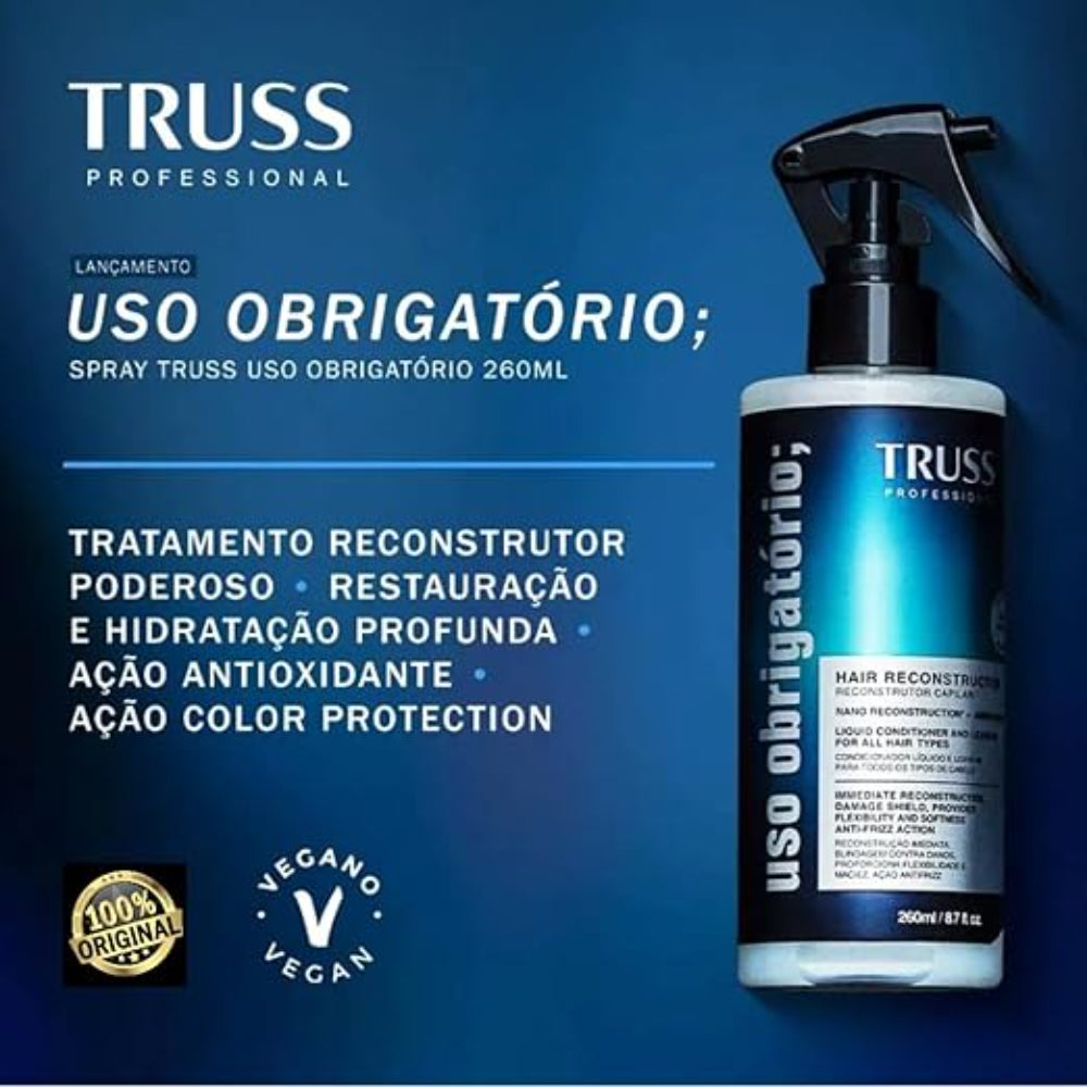 Reconstrutor Capilar Uso Obrigatório Spray 260ml | Hidratação e Reconstrução | Truss