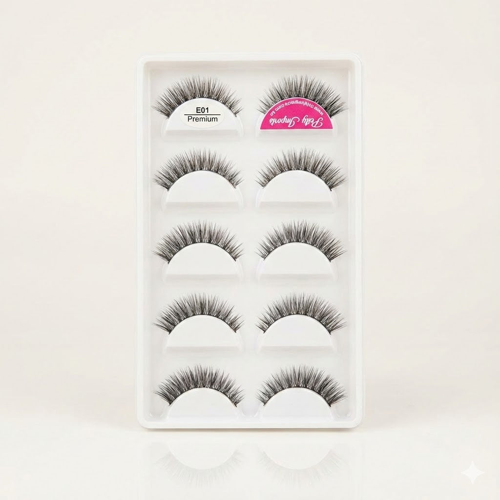 Cartela de Cílios com 5 Pares - Patty Imports