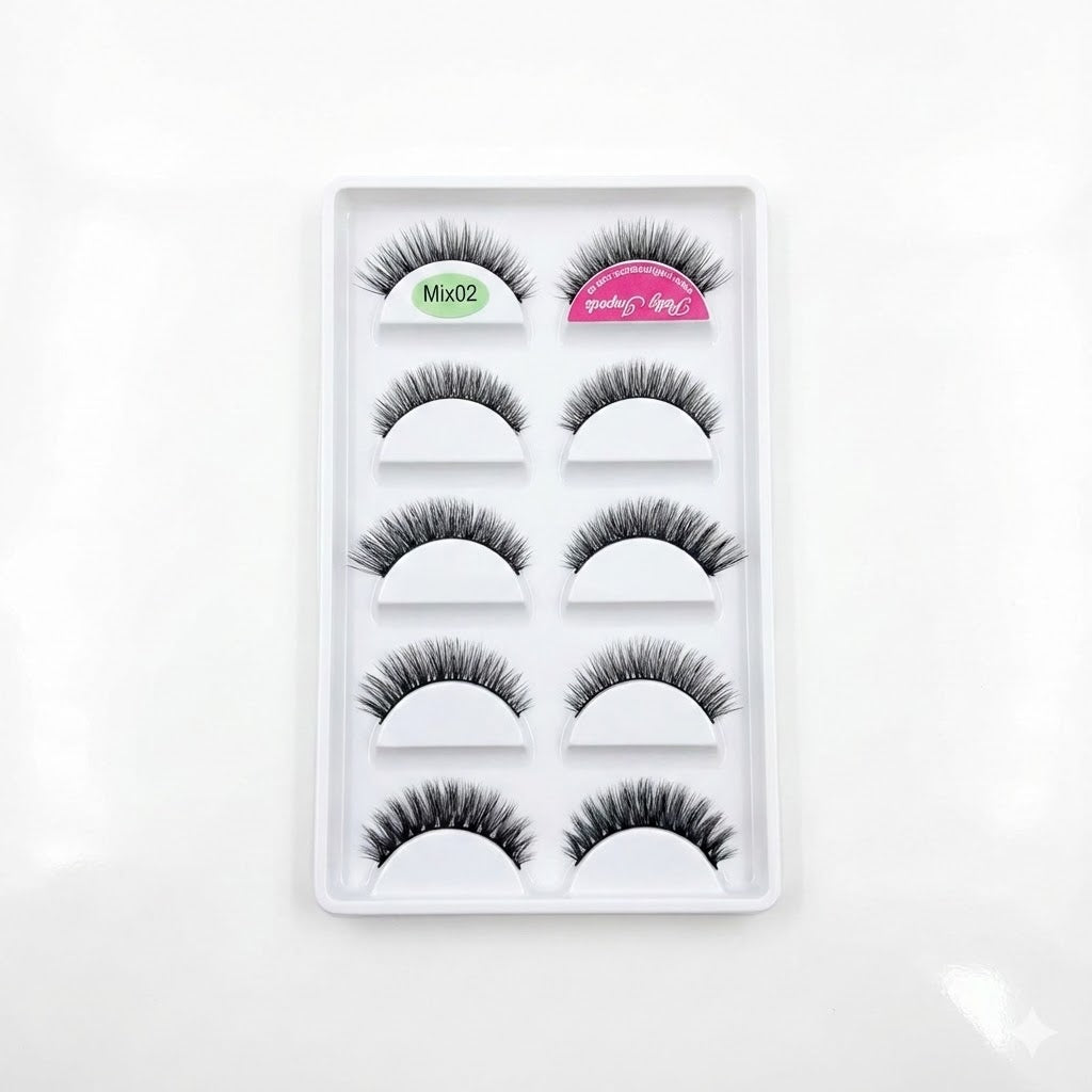 Cartela de Cílios com 5 Pares - Patty Imports