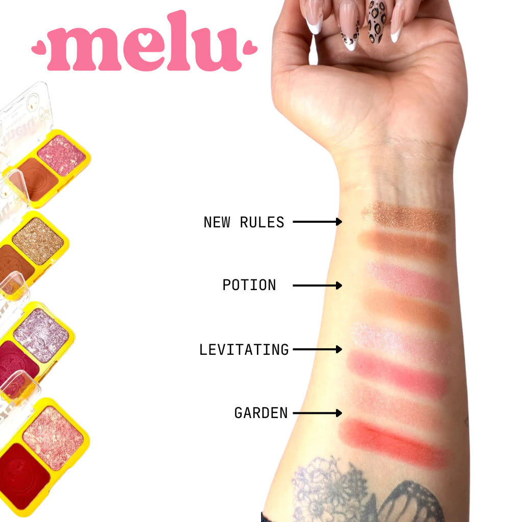 Duo de Blush e Iluminador Marmorizado Melu 8,0g e 6,85g - Ruby Rose