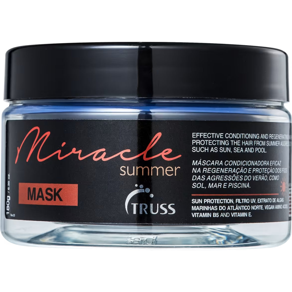 Máscara Capilar Miracle Summer Mask 180g | Hidratação e Reconstrução para Cabelos Expostos ao Sol, Mar e Piscina |  Truss