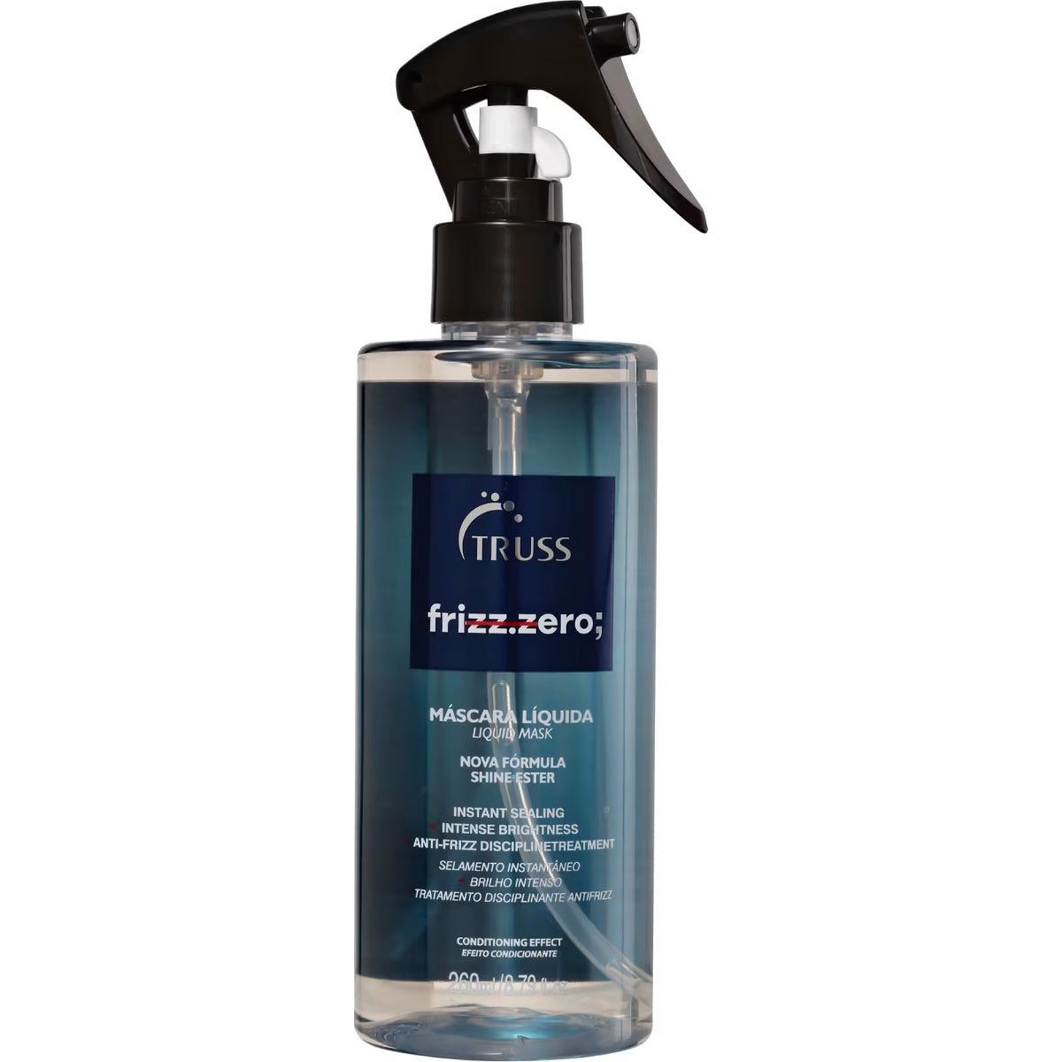 Máscara Líquida Frizz Zero Leave-In 260ml | Controle de Frizz, Brilho e Hidratação | Truss